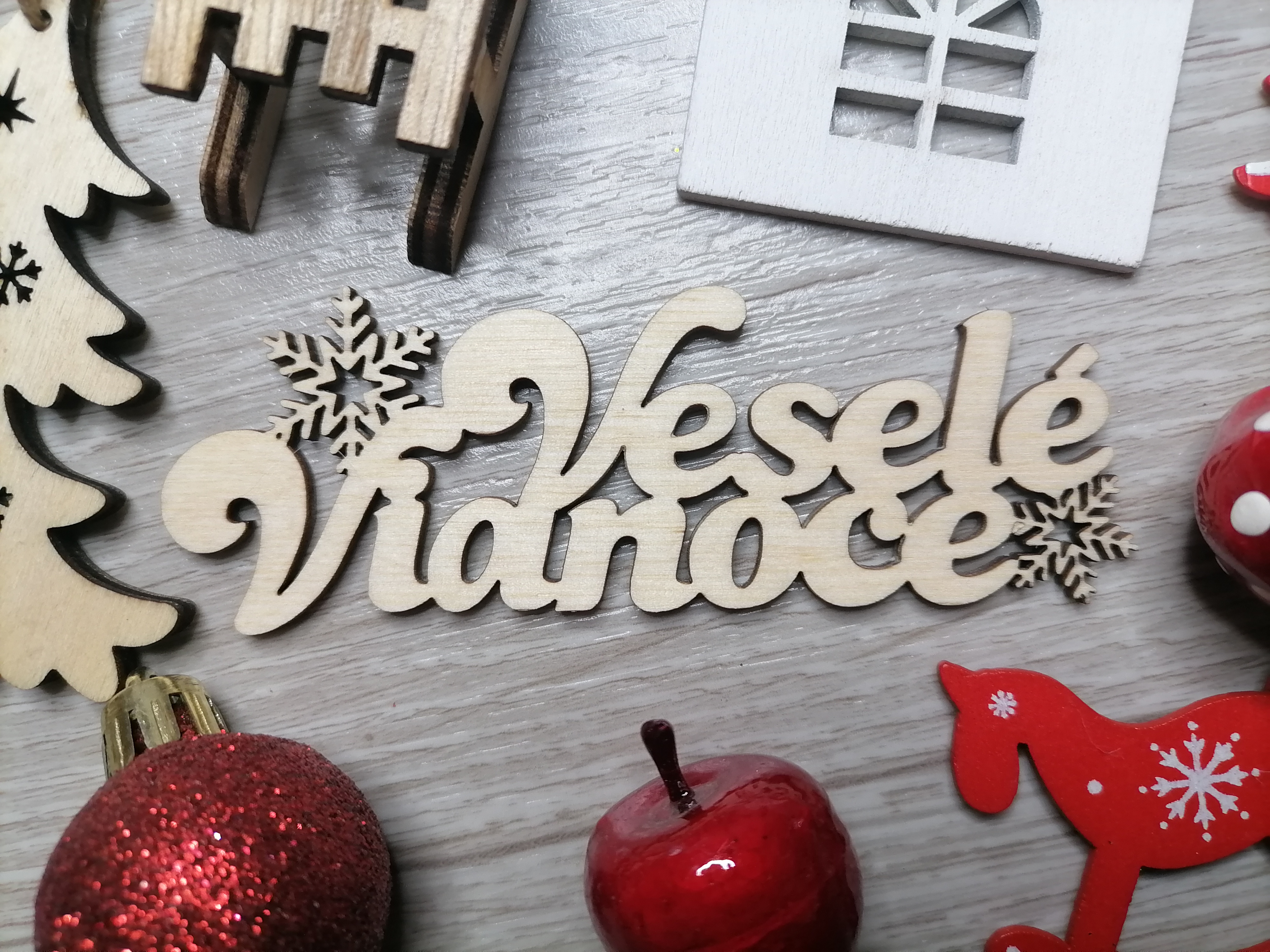Nápis veselé vianoce 25 cm